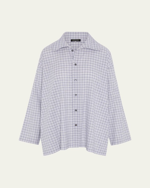 Slim A-Line Scrunch Neck Shirt With Stepped Insert (Long Length)